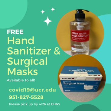 free hand sanitizers and face masks