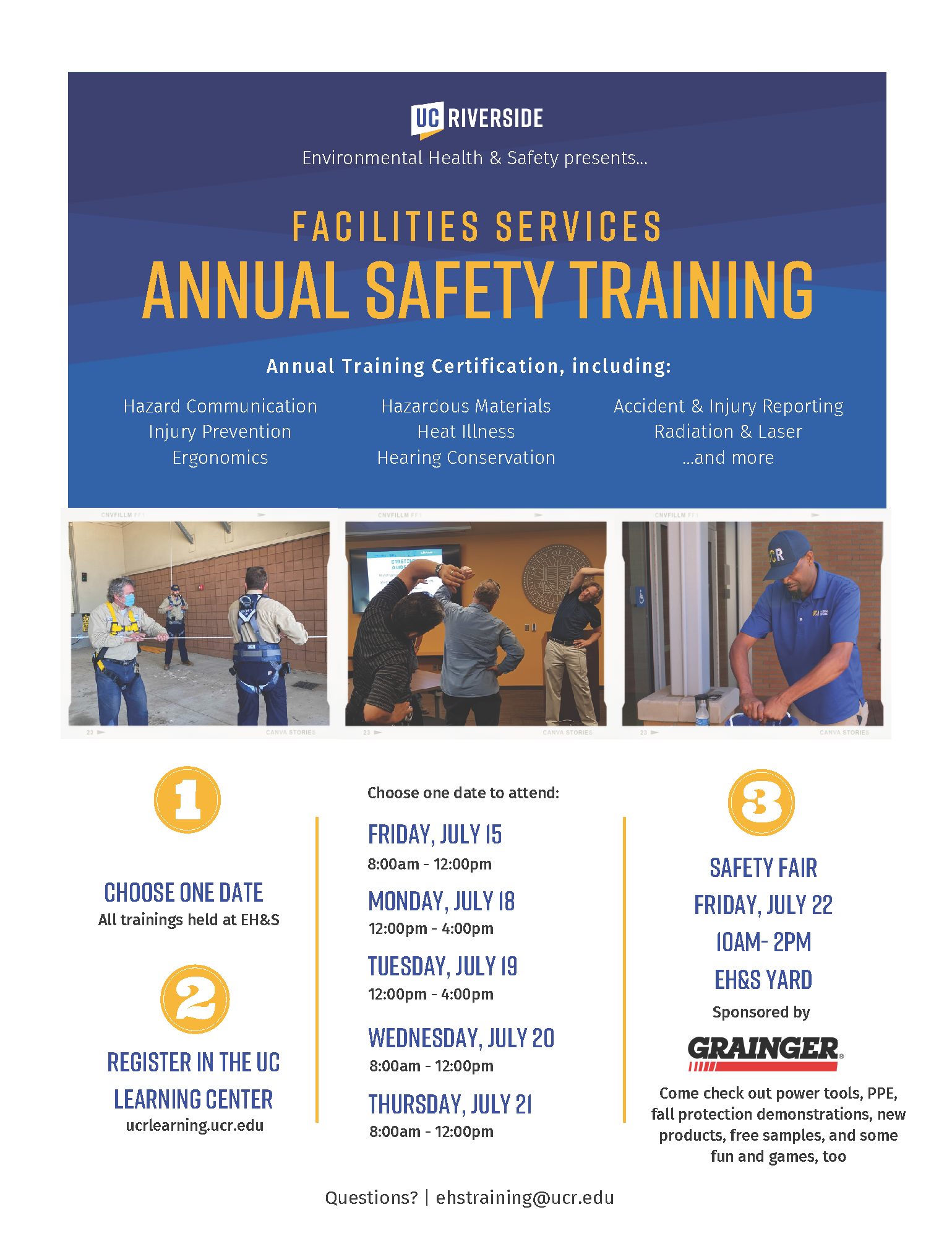 Facilities Services Training Flyer