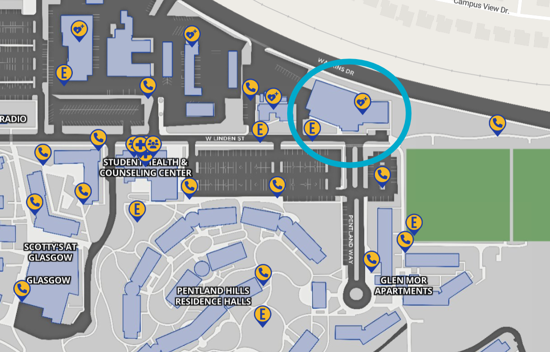 EHS Building on the campus map