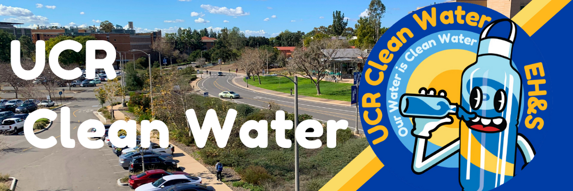 Header Image of UCR Clean Water in bold white text