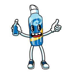 hydrophil personified water bottle mascot