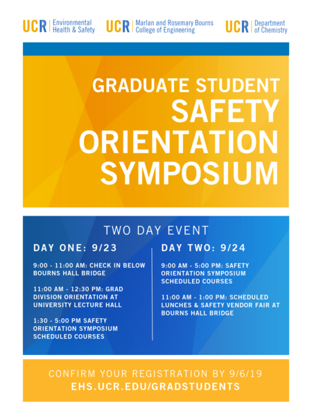 Grad Student Safety Orientation Symposium 2019