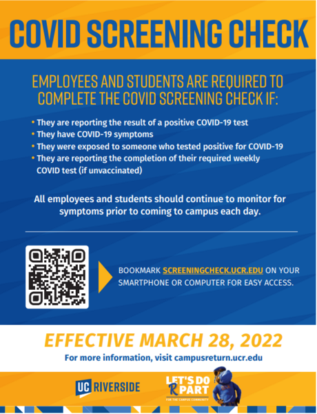 COVID screening check poster