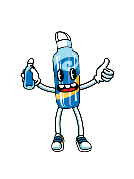 hydrophil, personified waterbottle
