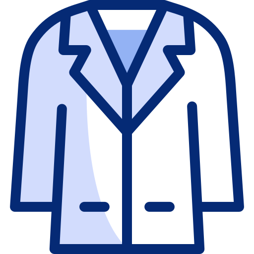White lab coat cartoon icon