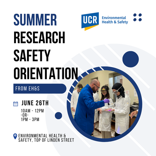 Summer research Safety Orientation Flyer