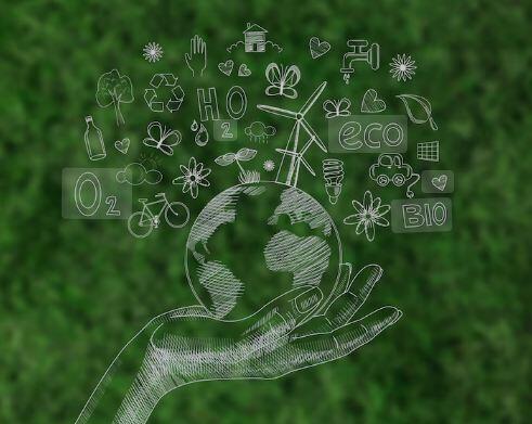 sketch of green concepts with green background